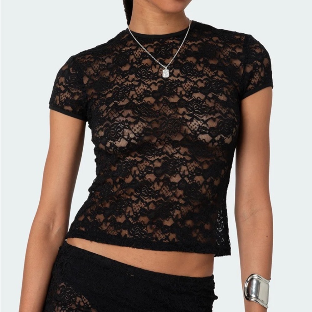 Kaori Sheer Lace T Shirt